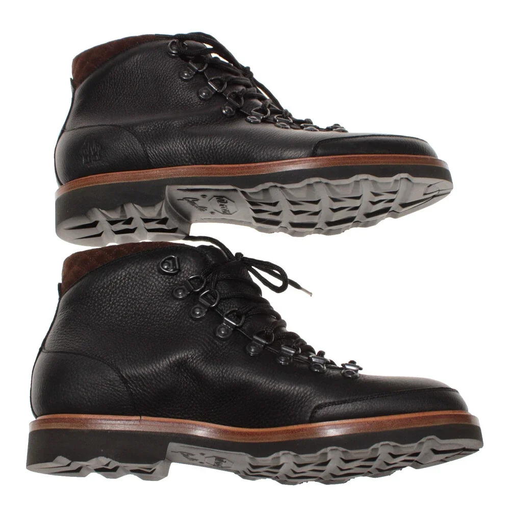 Di Bianco NWB Cortina Lace Up Boots Size 10 US in Black Leather Made in Italy